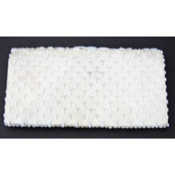 Beaded Evening Bag Clutch Purse White Cream Sequin Floral Microbeads Hong Kong V - Picture 7 of 8